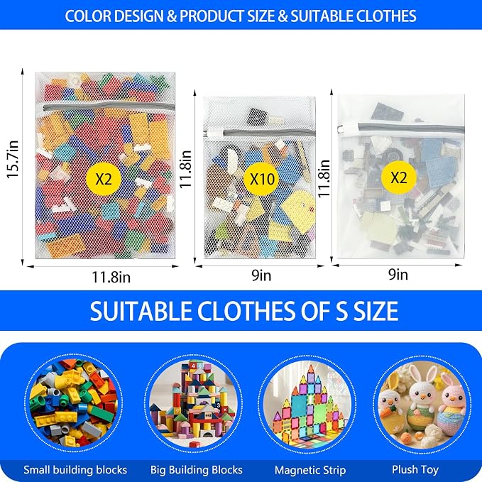 14 Pack Mesh Laundry Bags for building blocks - Image 3