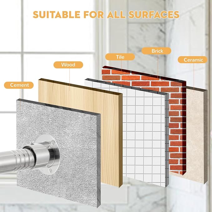 1.3 Inch Diameter Closet Rods for Hanging Clothes 17-64 Inch Adjustable - Image 5