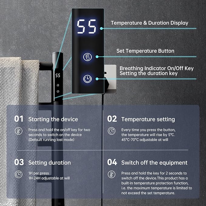 Freestanding Heated Towel Rack - Image 4