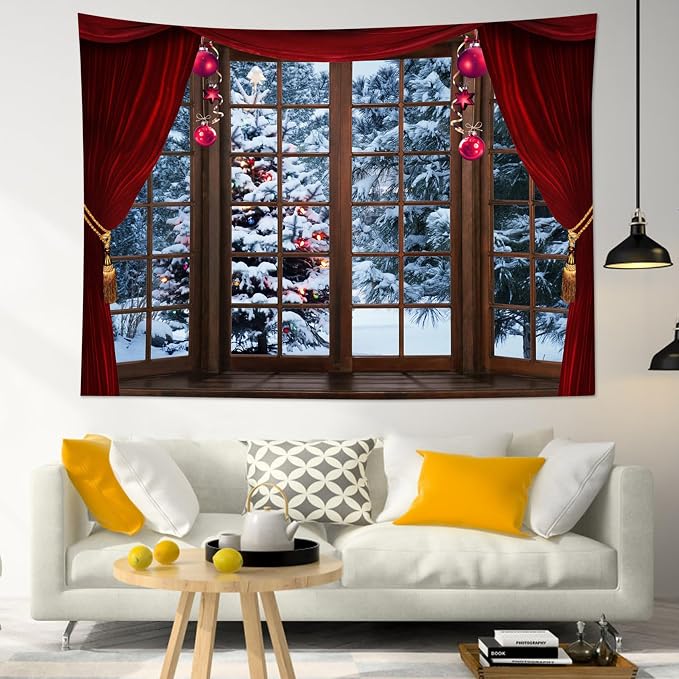 LB Winter Forest Tapestry, Christmas Pine Tree - Image 2