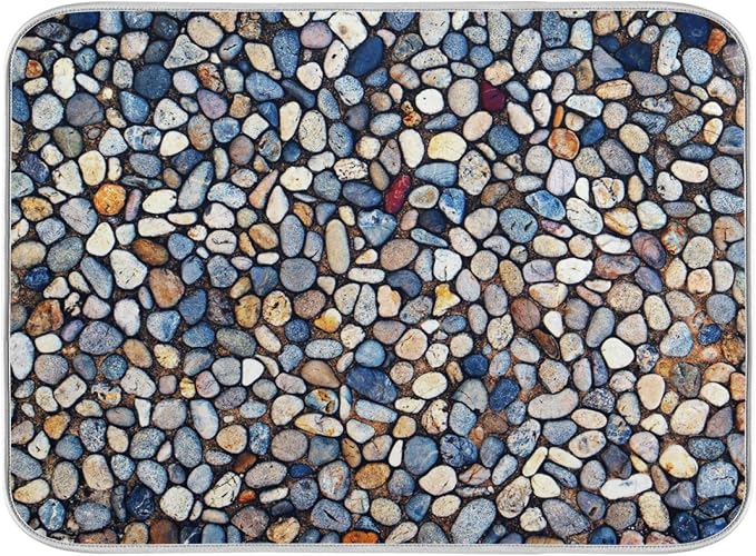Colorful Stone Texture Dish Drying Mats 18 x 24 Inch Super Absorbent Microfiber by susiyo
