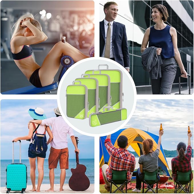 NiHome 7PCS Compression Packing Cube Set Expandable Mesh Travel Bag Luggage - Image 7