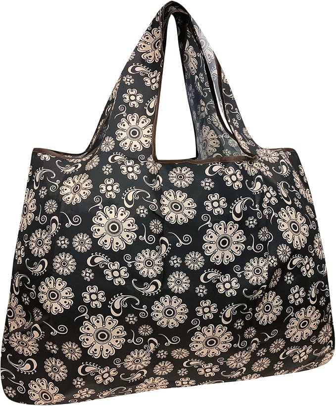 allydrew Large Foldable Tote Nylon Reusable Grocery Bag by allydrew