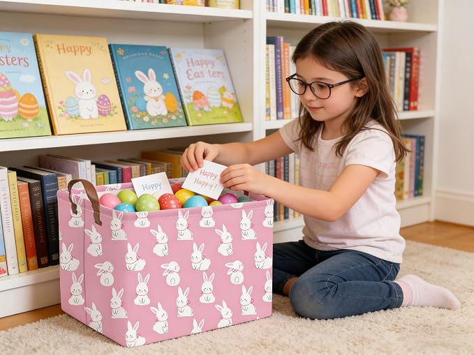 Rectangular Cute Easter basket, Easter basket empty, Storage Basket - Image 5