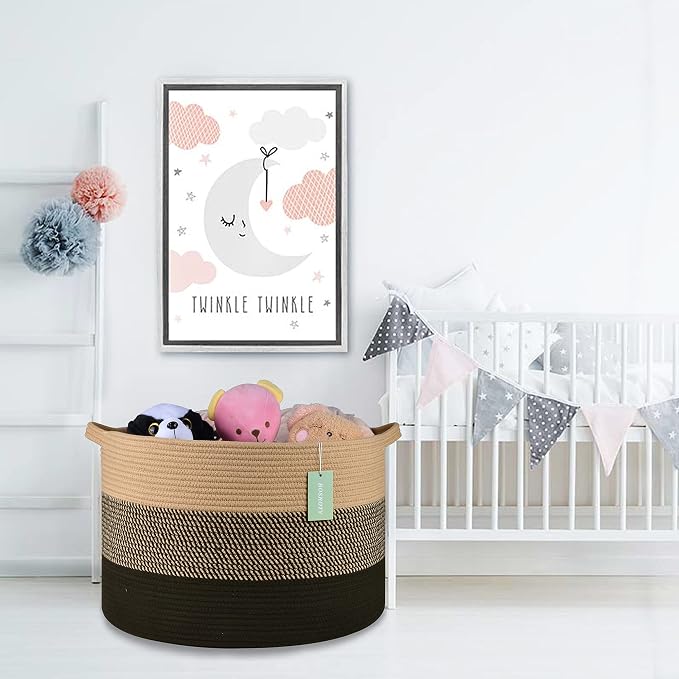Extra Large Blanket Basket 87L, Laundry Hamper, Baby Nursery Hamper - Image 6