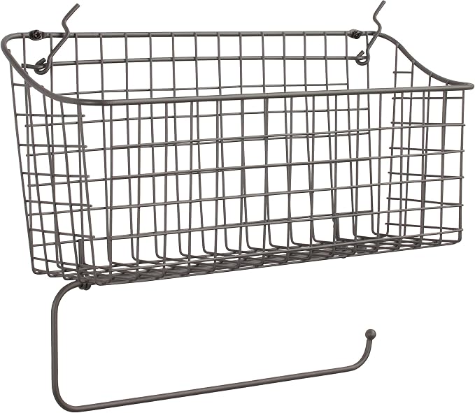 Spectrum Diversified Pegboard/Wall Mount Basket and Paper Towel Holder by Spectrum