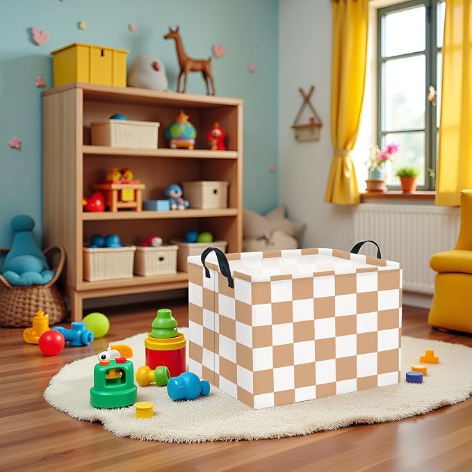 HIYAGON Rectangular Baby Girl Basket Fabric Storage Basket Storage Bin - Image 3