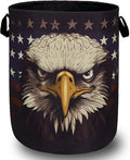 American Flag Eagle Laundry Basket Foldable by SELIONLIKN