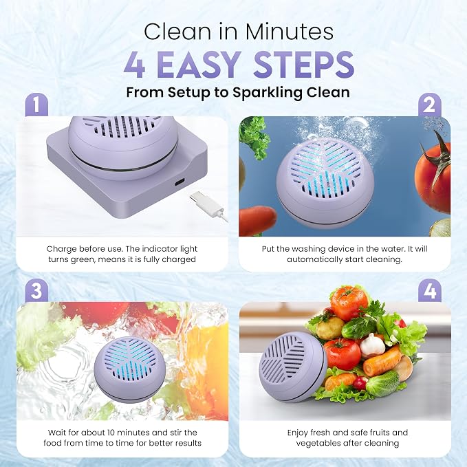 Fruit and Vegetable Washing Machine, Fruit Vegetable Cleaner Device, Portable - Image 6