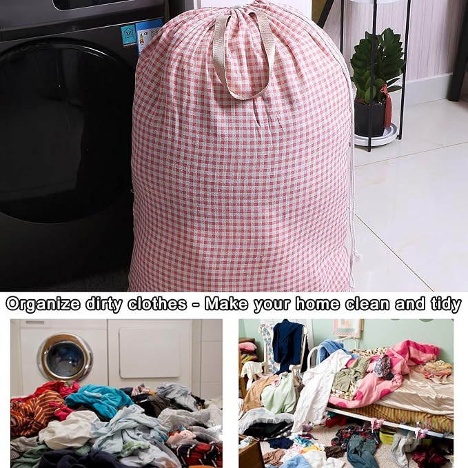 Extra Large Laundry Bag with Drawstring and Handle, Heavy Duty Travel Dirty - Image 6