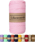 4mm Polyester Braided Macrame Cord Rope 140Yards /426Feet Macrame Supplies by Likeecords