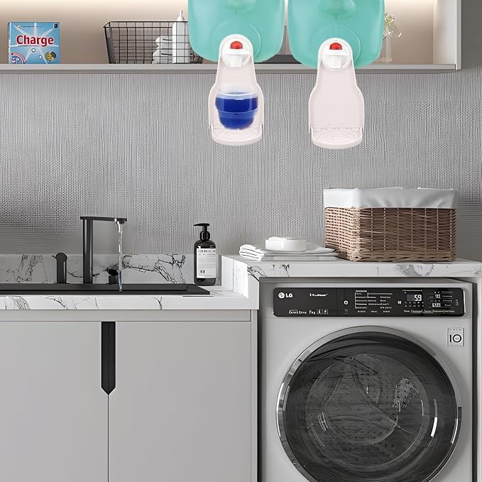 4 PCS Laundry Detergent Cup Holder & Nozzle Force-Saving Switch, Plastic Liquid - Image 6