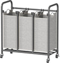 HOMEIJU 3-Bag Laundry Sorter, Laundry Hamper Cart by Homeiju