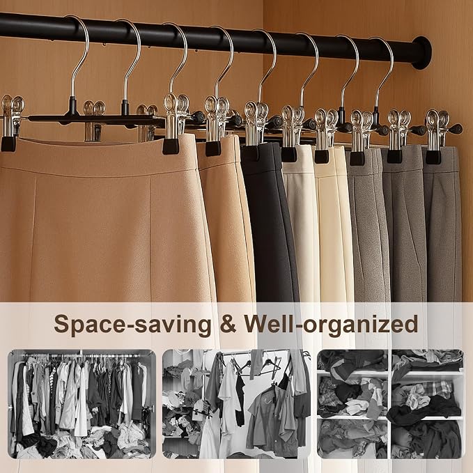POZEAN Pants Hangers with Clips - Image 6