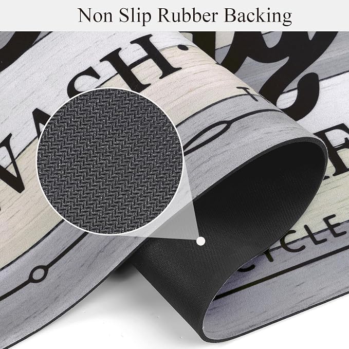 Pauwer Laundry Room Rug Runner 20"x60" Waterproof Rubber Laundry Mat Non Slip - Image 4