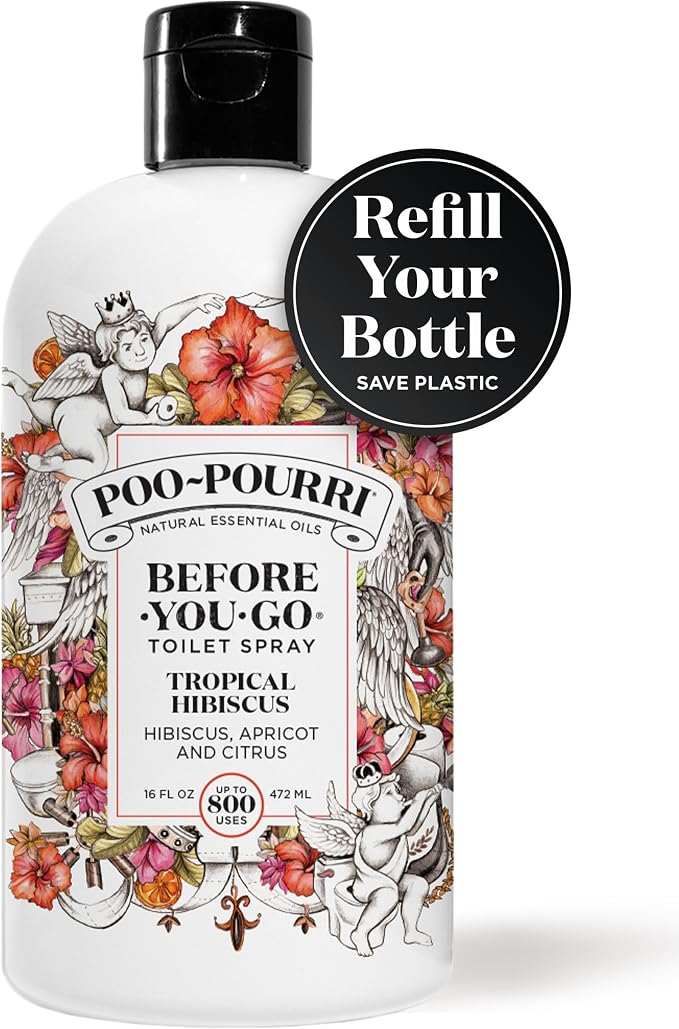 Poo-Pourri Before-You-Go Toilet Spray Refill, Tropical Hibiscus, 16 Fl Oz - Image 2