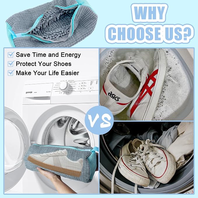 Shoe Washing Machine Bag, 2 Pack – Reusable, Fits All Shoe Types, 360° Deep - Image 6