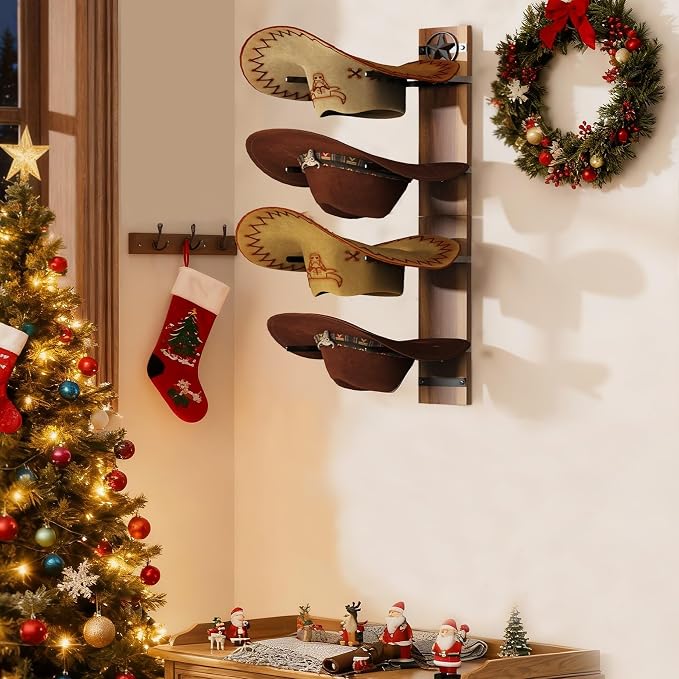 Hat Holder Rustic Wood Star Design – 2-Piece Organizer - Image 5