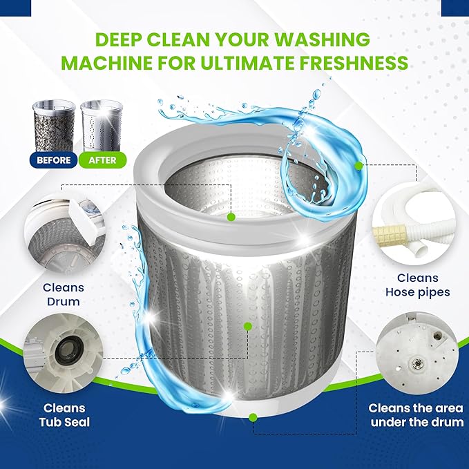True Fresh Washing Machine Cleaner Descaler 15 Pack Tablets, Deep Cleaning - Image 3