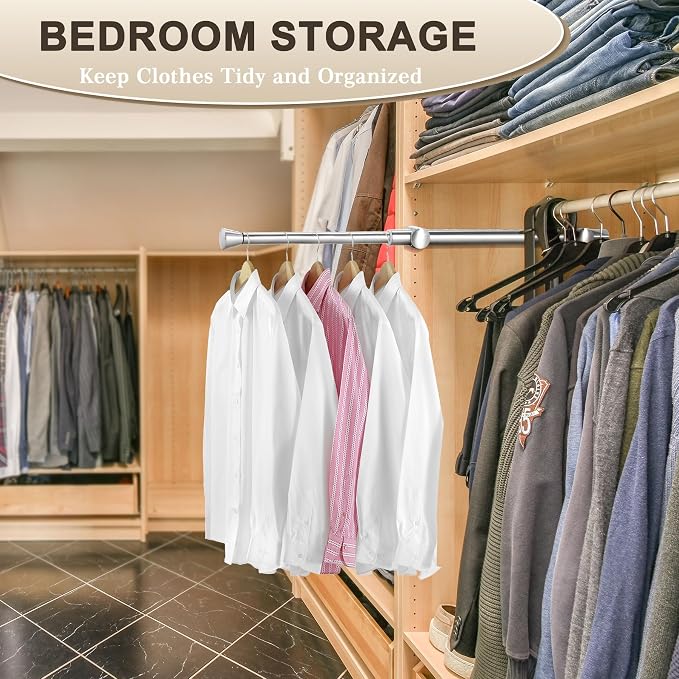 12" Pull Out Valet Rod for Closet, Adjustable Heavy Duty Closet Valet Rod - Image 7