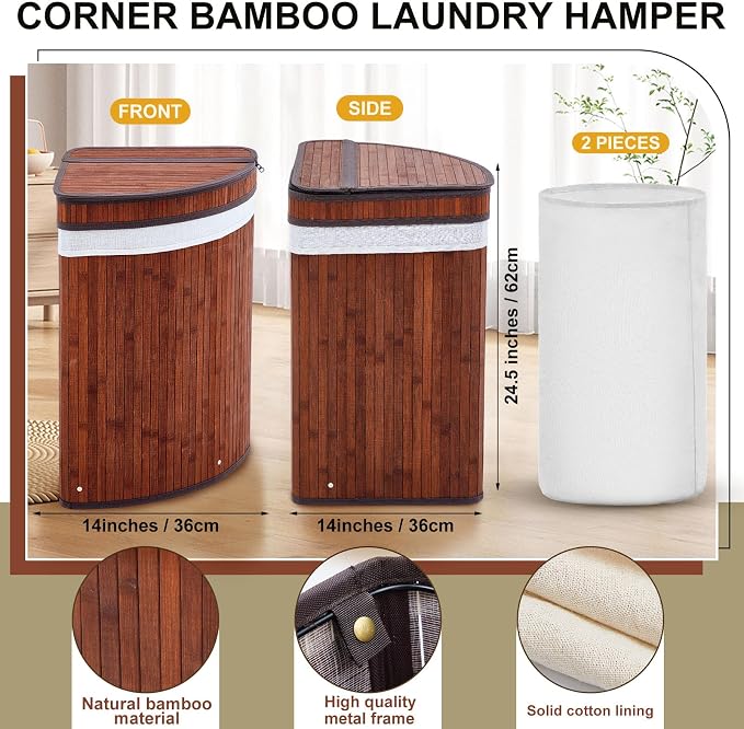 Gueevin Corner Laundry Hamper - Image 2