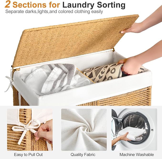 WOWLIVE Double Laundry Hamper - Image 5