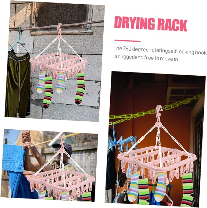 Uv Pile Strong Steel Spring Drying Rack Rotating Hook Space-Saving - Image 4