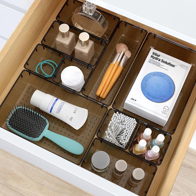 28 PCS Clear Plastic Drawer Organizers Set, 4 Size Desk Drawer Organizer Trays - Image 5