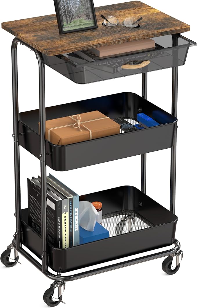 Simple Houseware 3-Tier Rolling Utility Cart - Image 8