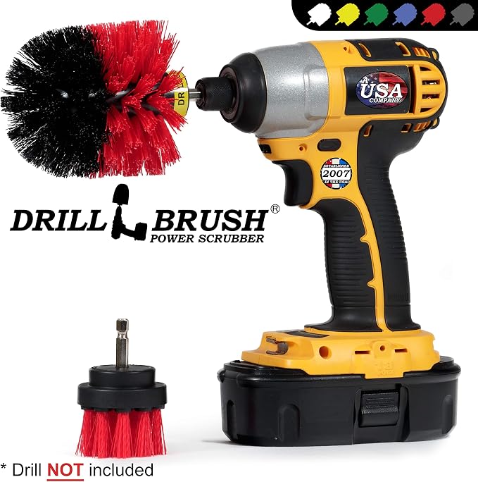 2 Piece Red Stiff Brush Cleaning Set - Image 4