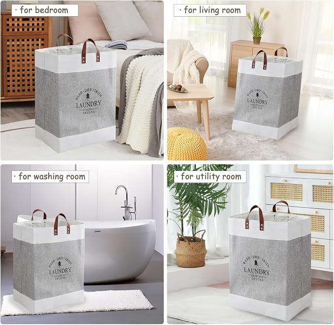 COMFY HOMI 2Pack 76L Laundry Basket & Hamper, Large Collapsible Waterproof - Image 4