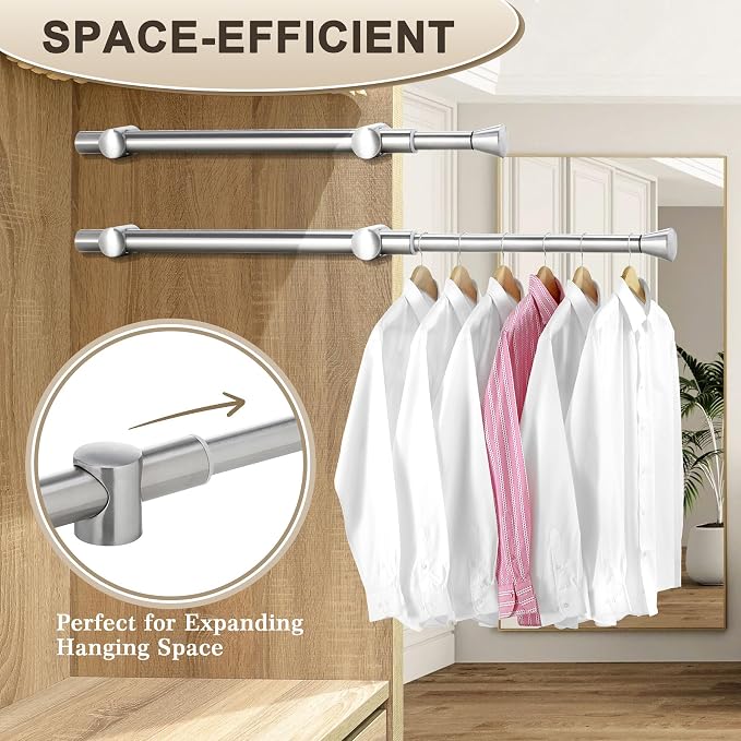 12" Pull Out Valet Rod for Closet, Adjustable Heavy Duty Closet Valet Rod - Image 3