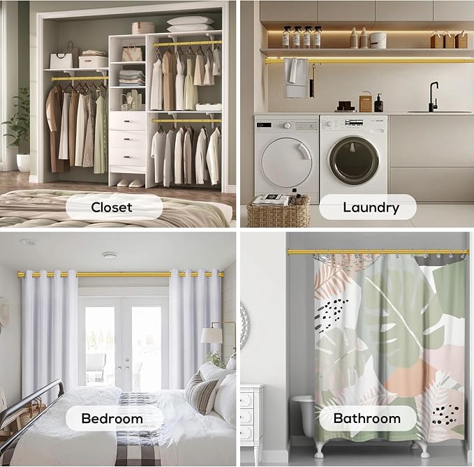 1.3 Inch Diameter Closet Rods for Hanging Clothes 17-100 Inch Adjustable - Image 7