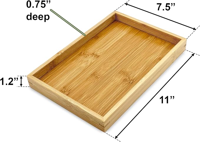 Bam & Boo Natural Bamboo Serving Tray Modern Rectangular - Image 4