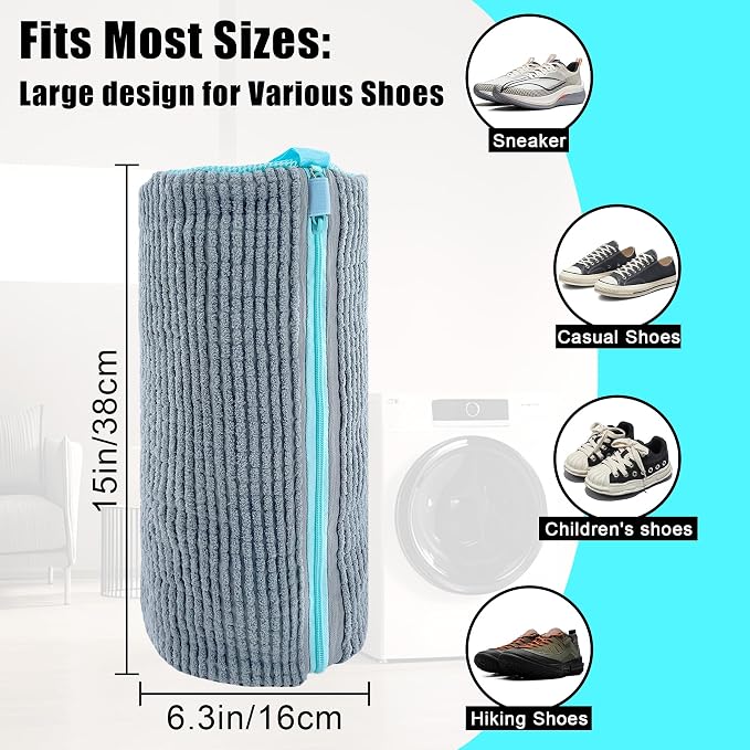 Shoe Washing Machine Bag, 2 Pack – Reusable, Fits All Shoe Types, 360° Deep - Image 4