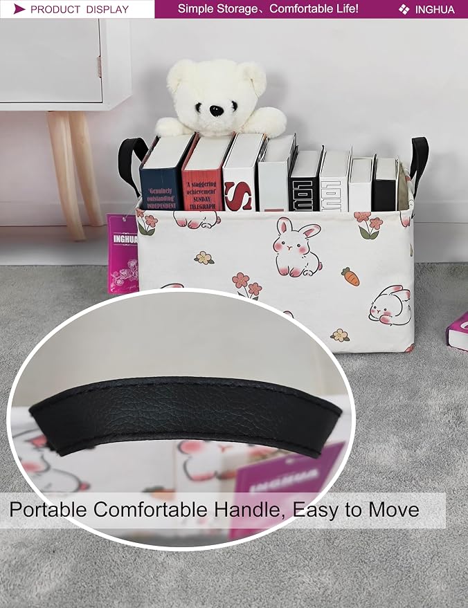Rectangular Storage Basket Fabric Organizer Bin - Image 5