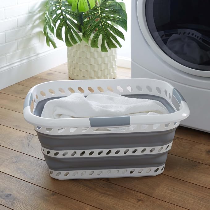 Collapsible Laundry Basket | Portable | Space Saver Storage | Hold 2 Loads | - Image 6