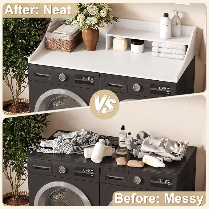 54'' Laundry Room Organization, 2-Tier Washer and Dryer Countertop - Image 6