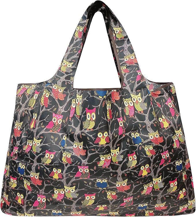 allydrew Large Foldable Tote Nylon Reusable Grocery Bag - Image 4