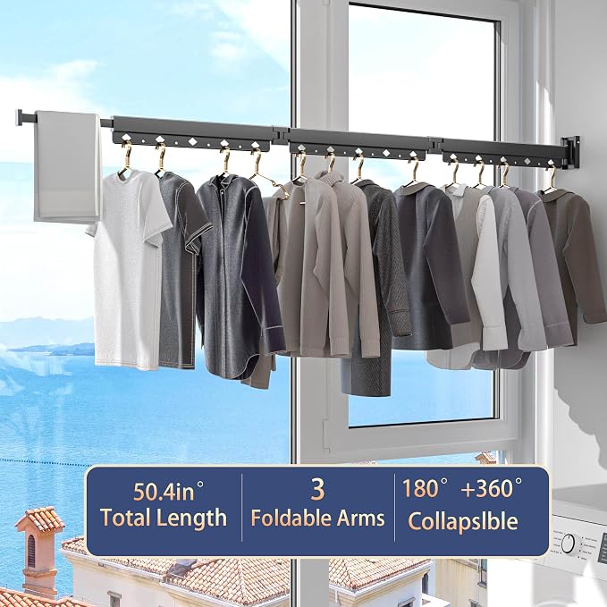 Clothes Drying Rack, Laundry Drying Rack Wall Mount - Image 3