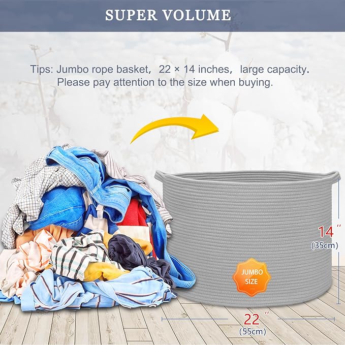 Extra Large Blanket Basket 87L, Laundry Hamper, Baby Nursery Hamper - Image 2