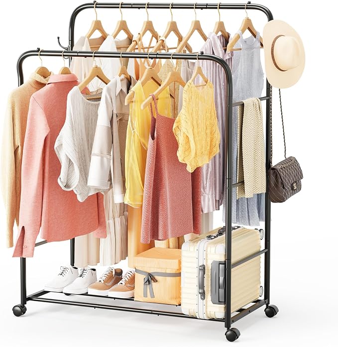 TigerParty Double Rods Clothes Rack by StrongShelfSmarterStorage