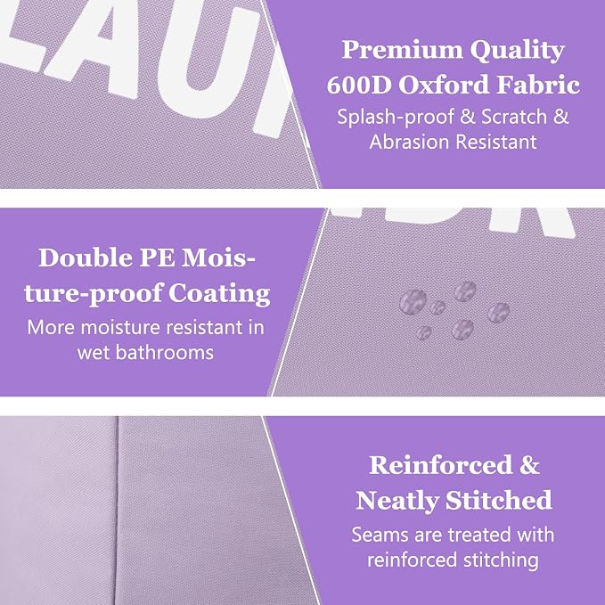 95L 3Pack Large Laundry Hamper, Foldable Laundry Basket - Image 5