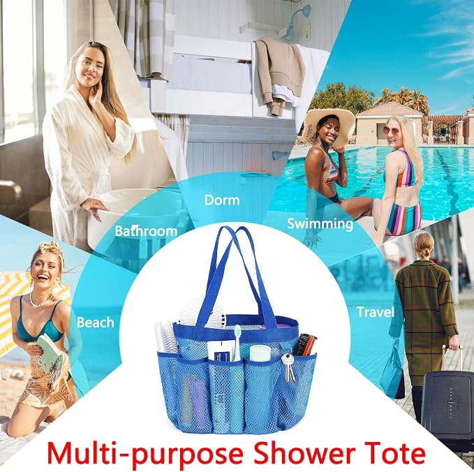 Mesh Shower Caddy Portable for College Dorm Room Essentials, 8-Pocket Large - Image 9