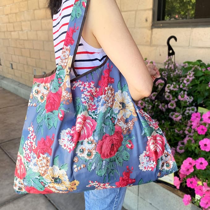 allydrew Large Foldable Tote Nylon Reusable Grocery Bag - Image 2
