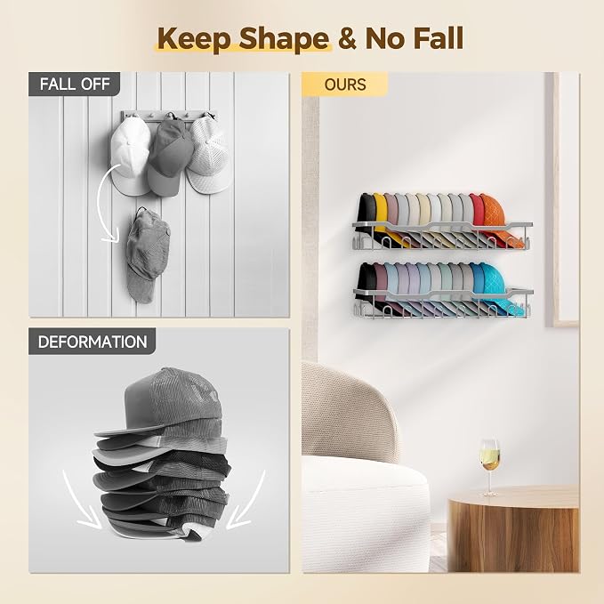 Nicetree Hat Racks for Baseball Caps Wall - Image 3