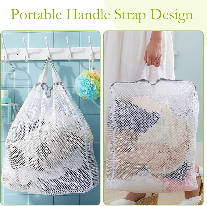 2Pcs Mesh Hanging Laundry Bags, Wash Bag - Image 7