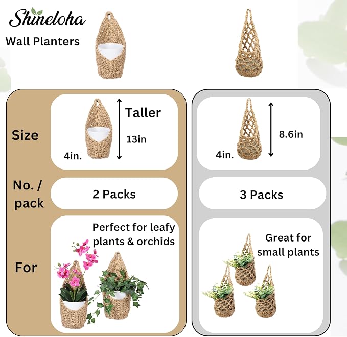 2 Pack 4 inch Hanging Orchid Basket, Hanging Orchid Planter | Macrame Wall - Image 7