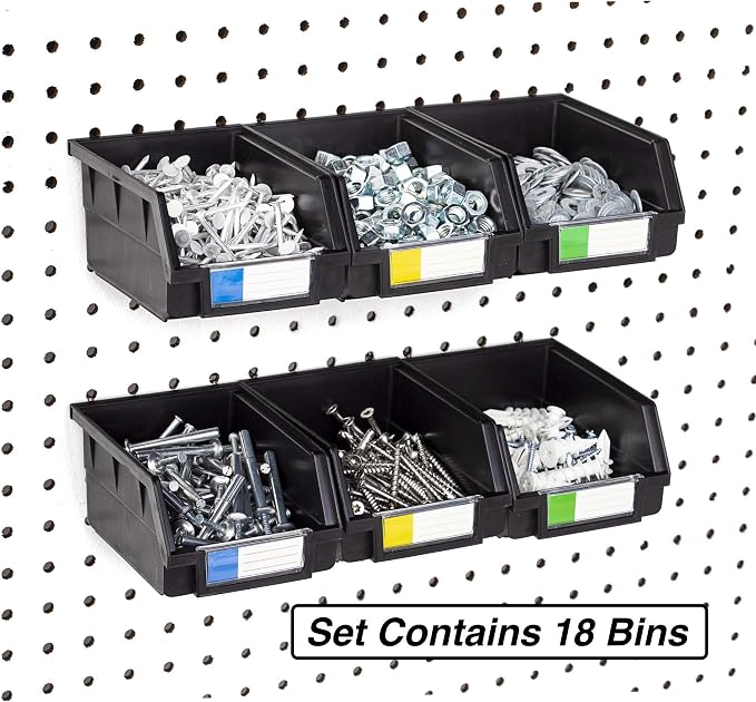 Pegboard Bins – 18 Pack Black Large - Image 4
