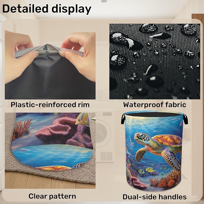 Sea Turtle Large Clothes Hamper Bag - Image 5